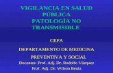 VIGILANCIA EN SALUD PÚBLICA PATOLOGÍA NO TRANSMISIBLE CEFA DEPARTAMENTO DE MEDICINA PREVENTIVA Y SOCIAL Docentes: Prof. Adj. Dr. Rodolfo Vázquez Prof.