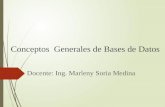 Conceptos Generales de Bases de Datos Docente: Ing. Marleny Soria Medina.