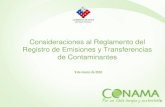 Consideraciones al Reglamento del Registro de Emisiones y Transferencias de Contaminantes 9 de marzo de 2010.
