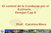 El control de la Conducta por el Estímulo. Domjan Cap 8 Prof: Carolina Mora.
