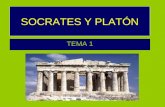 SOCRATES Y PLATÓN TEMA 1. SOFISTAS REFLEXIÓN SOBRE EL SER HUMANO SE DEDICAN A LA EDUCACIÓN EN DEMOCRACIA HABILIDADES RETÓRICAS – POLÍTICAS DUDAN DE LA.