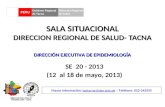 SALA SITUACIONAL DIRECCION REGIONAL DE SALUD- TACNA SE 20 - 2013 (12 al 18 de mayo, 2013) Mayor información: epitacna@dge.gob.pe – Teléfono: 052-242595epitacna@dge.gob.pe.