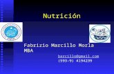 Nutrición Fabrizio Marcillo Morla MBA barcillo@gmail.com (593-9) 4194239.
