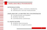 INTRODUCCIÓN 1. Álgebra lineal y vectores aleatorios 2. Distribución normal multivariante ANÁLISIS DE LA MATRIZ DE COVARIANZAS 3. Componentes principales.
