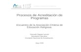 Procesos de Acreditación de Programas Encuentro de la Asociación Chilena de Educación Religiosa. Gonzalo Zapata Larraín Secretario Ejecutivo Comisión Nacional.