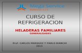 CURSO DE REFRIGERACION HELADERAS FAMILIARES GENERALIDADES CURSO DE REFRIGERACION HELADERAS FAMILIARES GENERALIDADES Prof. CARLOS MARQUEZ Y PABLO BIANCHI.