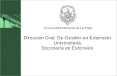 Universidad Nacional de La Plata Dirección Gral. De Gestión en Extensión Universitaria Secretaría de Extensión.