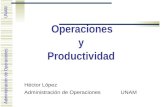Administración de Operaciones UNAM Operaciones y Productividad Héctor López Administración de Operaciones UNAM.