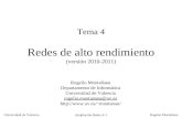 Universidad de Valencia Rogelio Montañana Tema 4 Redes de alto rendimiento (versión 2010-2011) Rogelio Montañana Departamento de Informática Universidad.