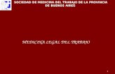 1 MEDICINA LEGAL DEL TRABAJO SOCIEDAD DE MEDICINA DEL TRABAJO DE LA PROVINCIA DE BUENOS AIRES.