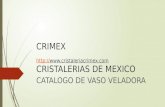 CRIMEX  CRISTALERIAS DE MEXICO  CATALOGO DE VASO VELADORA.