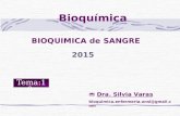 BIOQUIMICA de SANGRE Bioquímica  Dra. Silvia Varas bioquimica.enfermeria.unsl@gmail.com Tema:10 2015.