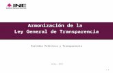 Partidos Políticos y Transparencia Armonización de la Ley General de Transparencia | 1 Julio, 2015.