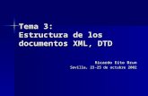 Tema 3: Estructura de los documentos XML, DTD Ricardo Eíto Brun Sevilla, 23-25 de octubre 2002.
