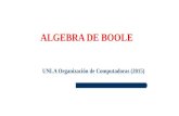 UNLA Organización de Computadoras (2015) ALGEBRA DE BOOLE.