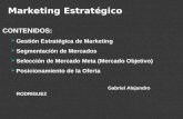 Marketing Estratégico CONTENIDOS:  Gestión Estratégica de Marketing  Segmentación de Mercados  Selección de Mercado Meta (Mercado Objetivo)  Posicionamiento.