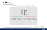 ASF | 1 Cuenta Pública 2012 Política de Apoyo Empresarial .