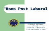 “Bono Post Laboral” Sesión Comisión de Trabajo y Previsión Social Senado de la República 13 de septiembre de 2006.