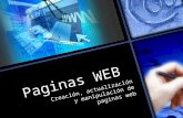Paginas WEB Creación, actualización y manipulación de paginas web.