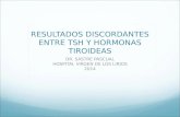 RESULTADOS DISCORDANTES ENTRE TSH Y HORMONAS TIROIDEAS DR. SASTRE PASCUAL HOSPITAL VIRGEN DE LOS LIRIOS 2014.