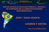 RED DE ESCUELAS DE SALUD PÚBLICA / ESCUELA DE GOBIERNO DE LA UNIÓN DE NACIONES SUDAMERICANAS RESP / REGS UNASUR LOGROS Y RETOS LIMA, 29 DE MARZO DE 2012.