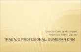 Ignacio García Hourquet Federico Pablo Zaiatz.  Cliente  Detalle del negocio:  Volumen de ventas  Metodología CRM.