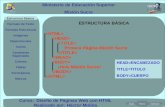 Ministerio de Educación Superior Misión Sucre Curso: Diseño de Páginas Web con HTML Realizado por: Héctor Molina Adelante Menú Atrás Estructura Básica.