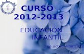 CURSO 2012-2013 EDUCACIÓN INFANTIL 3 de octubre de 2012.