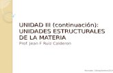 UNIDAD III (continuación): UNIDADES ESTRUCTURALES DE LA MATERIA Prof. Jean F Ruiz Calderon Revisado: 16/septiembre/2014.