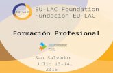 Formación Profesional San Salvador Julio 13-14, 2015 EU-LAC Foundation Fundación EU-LAC.
