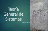 Teoría General de Sistemas UNAM (2013). Teoría General de Sistemas La teoría de sistemas (TS) es un ramo específico de la teoría general de sistemas (TGS).