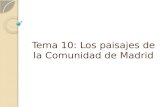 Tema 10: Los paisajes de la Comunidad de Madrid. El relieve de Madrid La Comunidad de Madrid se encuentra en el centro de la península Ibérica. Observamos.