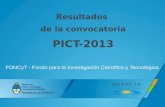 Resultados de la convocatoria PICT-2013 FONCyT - Fondo para la Investigación Científica y Tecnológica.