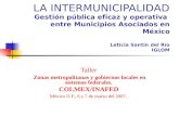 LA INTERMUNICIPALIDAD Gestión pública eficaz y operativa entre Municipios Asociados en México Leticia Santín del Río IGLOM Taller Zonas metropolitanas.