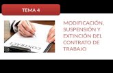 MODIFICACIÓN, SUSPENSIÓN Y EXTINCIÓN DEL CONTRATO DE TRABAJO TEMA 4.