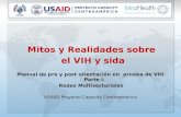 Manual de pre y post orientación en prueba de VIH. Parte I. Redes Multisectoriales USAID| Proyecto Capacity Centroamérica Mitos y Realidades sobre el VIH.