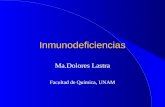 Inmunodeficiencias Ma.Dolores Lastra Facultad de Química, UNAM.