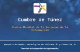 Cumbre de Túnez Cumbre Mundial de la Sociedad de la Información Maestría en Nuevas Tecnologías de Información y Comunicación Teoría de la Sociedad de la.