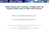 1 Taller Básico de Creación y Publicación de Páginas Web para la Web del Profesor Web:  E-mail: webdelprofesor@ula.ve Centro.