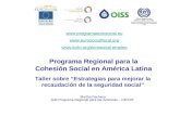 Martha Pacheco Jefe Programa Regional para las Américas – CIF/OIT Programa Regional para la Cohesión Social en América Latina Taller sobre “Estrategias.