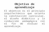Objetivo de aprendizaje El objetivo es el principio arquitectónico que orienta la construcción curricular, el diseño didáctico y la conducción pedagógica.