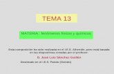 TEMA 13 MATERIA : fenómenos físicos y químicos Esta composición ha sido realizada en el I.E.S. Alhendín, pero está basada en las diapositivas creadas.