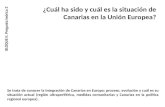 ¿Cuál ha sido y cuál es la situación de Canarias en la Unión Europea? BLOQUE II. Pregunta teórica 3 Se trata de conocer la integración de Canarias en Europa: