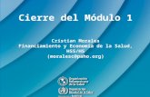 Cierre del Módulo 1 Cristian Morales Financiamiento y Economía de la Salud, HSS/HS (moralesc@paho.org)