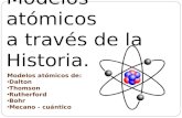Modelos atómicos a través de la Historia. Modelos atómicos de: Dalton Thomson Rutherford Bohr Mecano - cuántico.