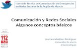 Comunicación y Redes Sociales Algunos conceptos básicos Lourdes Martínez Rodríguez Universidad de Murcia @loumrodriguez I Jornada Técnica de Comunicación.