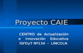 Proyecto CAIE CENTRO de Actualización e Innovación Educativa ISFDyT Nº134 - LINCOLN.