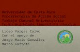 Universidad de Costa Rica Vicerrectoría de Acción Social Trabajo Comunal Universitario Escuela de Filología, Lingüística y Literatura Liceo Vargas Calvo.
