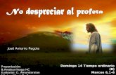 Domingo 14 Tiempo ordinario (B) Marcos 6,1-6 Presentación: B.Areskurrinaga HC Euskaraz: D. Amundaraian Música: Viool. Endless José Antonio Pagola.