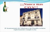 ¡¡¡Nunca mas CAVA!!! El Ayuntamiento de Villafranca del Penedés rechaza explícitamente cumplir la ley.